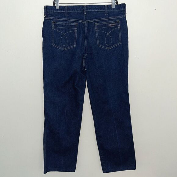 CALVIN KLEIN Men’s Vintage USA Made Straight Leg Dark Wash Jeans-  36x30 - Picture 1 of 11